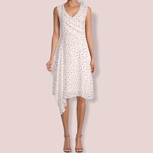 NWT Donna Karan white and black polka dot dress